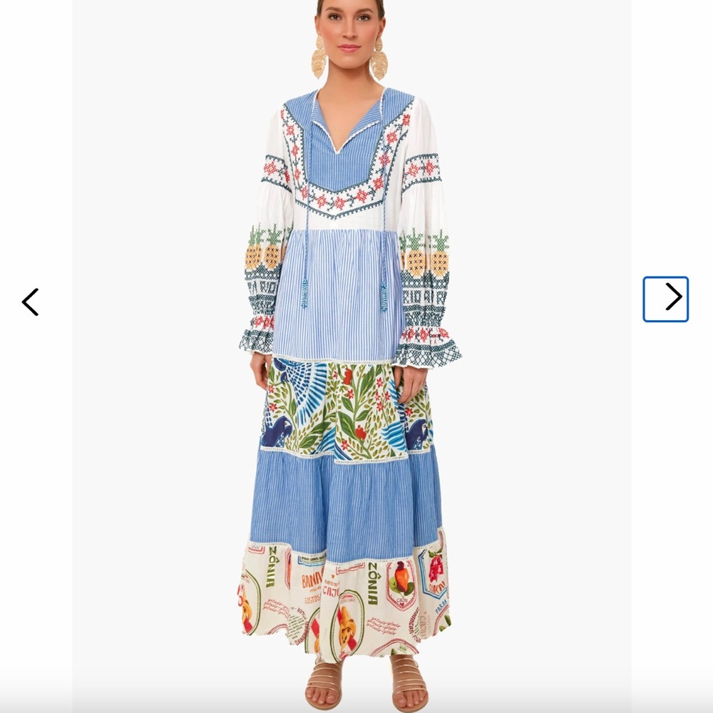 NWT Pineapple Beach Embroidered Maxi Dress